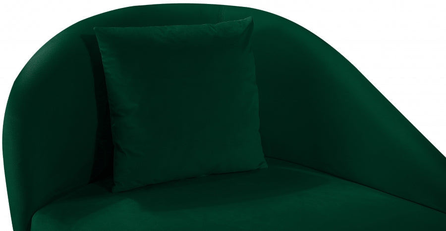 Nolan Green Velvet Chaise from Meridian - Luna Furniture