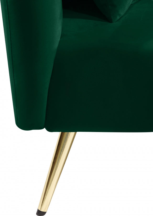 Nolan Green Velvet Chaise from Meridian - Luna Furniture