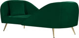 Nolan Green Velvet Chaise from Meridian - Luna Furniture