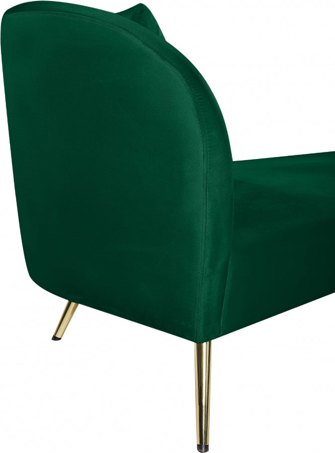 Nolan Green Velvet Chaise from Meridian - Luna Furniture