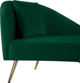 Nolan Green Velvet Chaise from Meridian - Luna Furniture