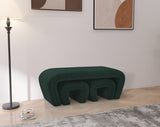 Odelia Green Boucle Fabric Bench from Meridian - Luna Furniture