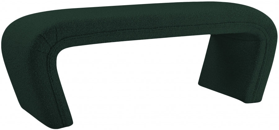 Odelia Green Boucle Fabric Bench from Meridian - Luna Furniture