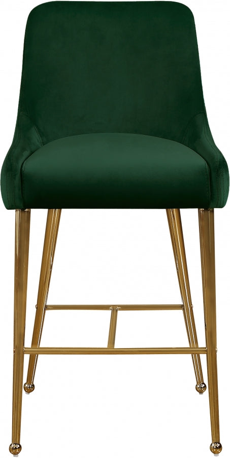 Owen Green Velvet Counter Stool, Set of 2 from Meridian - Luna Furniture