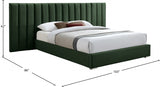 Pablo Green Velvet Queen Bed from Meridian - Luna Furniture