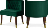 Perry Green Velvet Dining Chair, Set of 2 from Meridian - Luna Furniture