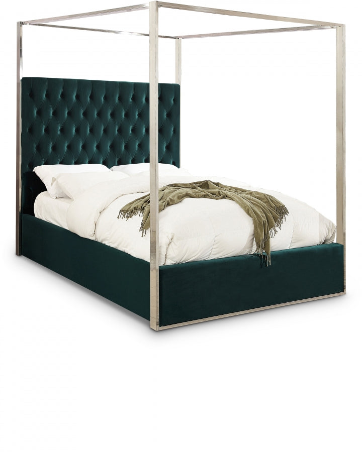 Porter Green Velvet Queen Bed from Meridian - Luna Furniture