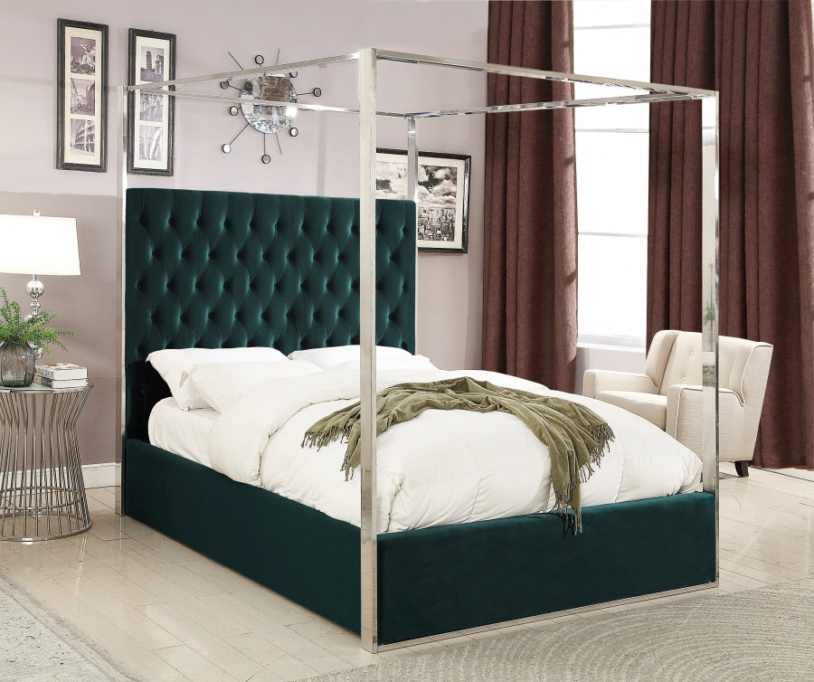 Porter Green Velvet Queen Bed from Meridian - Luna Furniture