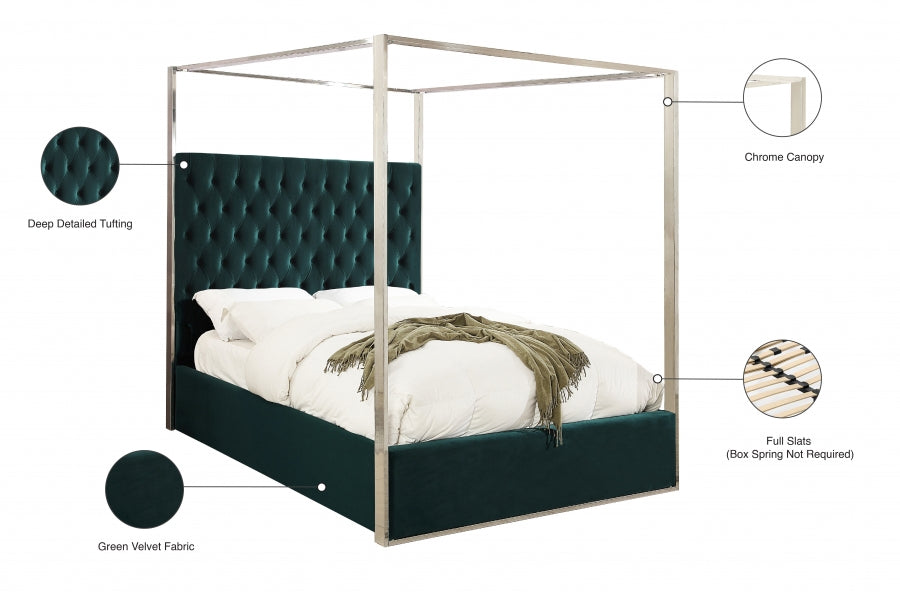 Porter Green Velvet Queen Bed from Meridian - Luna Furniture