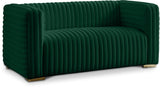 Ravish Green Velvet Loveseat from Meridian - Luna Furniture