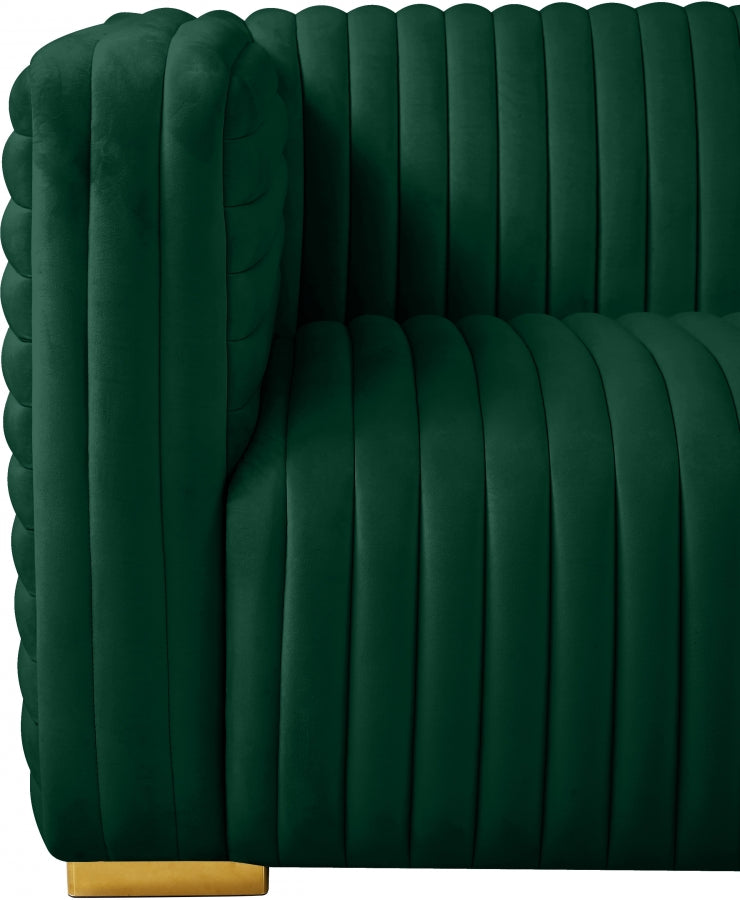 Ravish Green Velvet Loveseat from Meridian - Luna Furniture