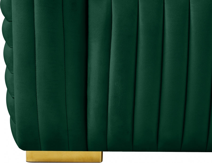 Ravish Green Velvet Loveseat from Meridian - Luna Furniture