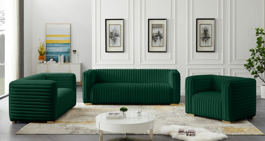 Ravish Green Velvet Loveseat from Meridian - Luna Furniture