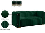 Ravish Green Velvet Loveseat from Meridian - Luna Furniture