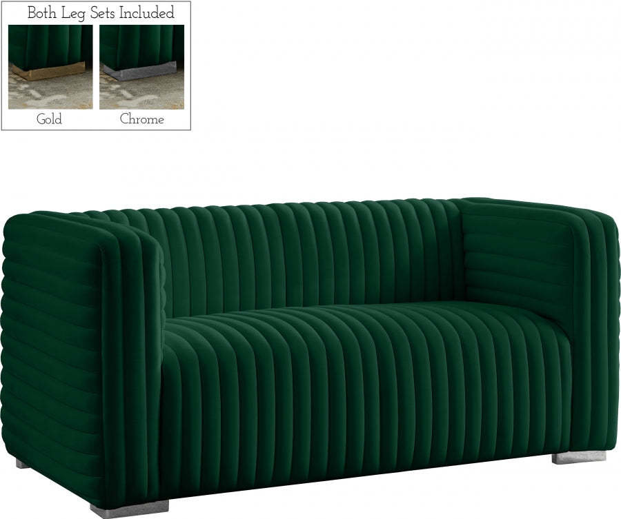 Ravish Green Velvet Loveseat from Meridian - Luna Furniture