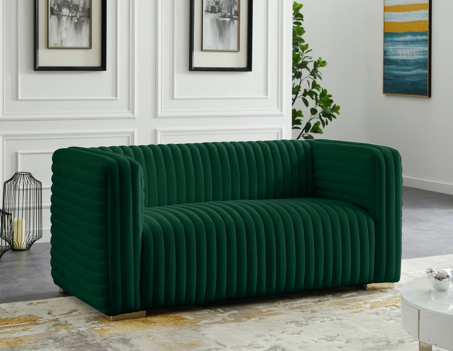 Ravish Green Velvet Loveseat from Meridian - Luna Furniture