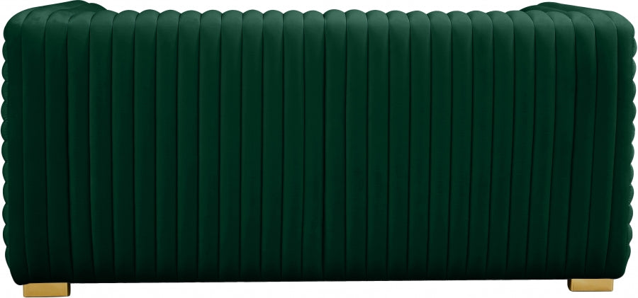 Ravish Green Velvet Loveseat from Meridian - Luna Furniture