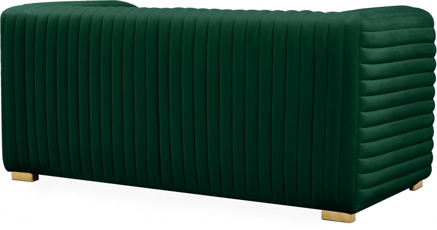 Ravish Green Velvet Loveseat from Meridian - Luna Furniture