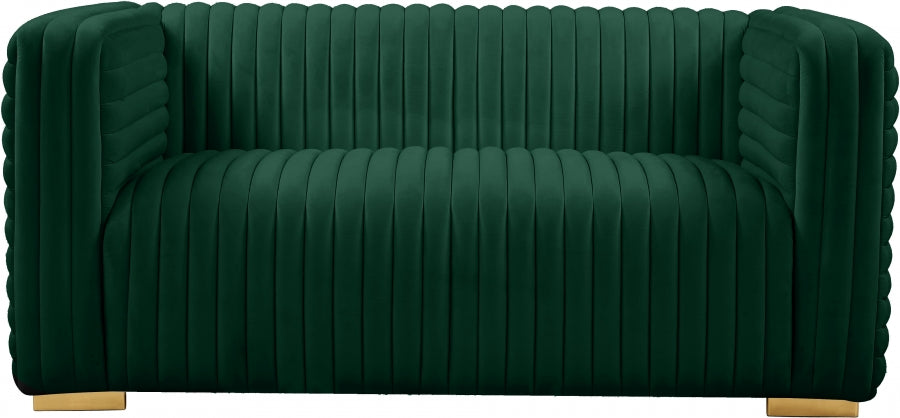 Ravish Green Velvet Loveseat from Meridian - Luna Furniture