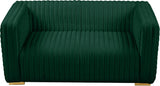 Ravish Green Velvet Loveseat from Meridian - Luna Furniture