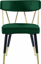 Rheingold Green Velvet Dining Chair, Set of 2 from Meridian - Luna Furniture