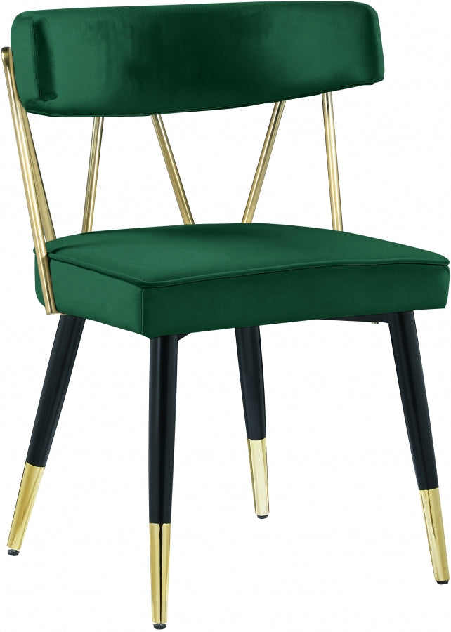 Rheingold Green Velvet Dining Chair, Set of 2 from Meridian - Luna Furniture