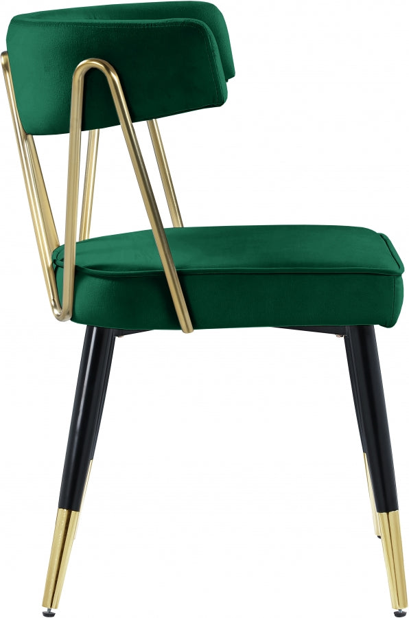 Rheingold Green Velvet Dining Chair, Set of 2 from Meridian - Luna Furniture