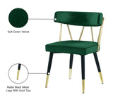 Rheingold Green Velvet Dining Chair, Set of 2 from Meridian - Luna Furniture