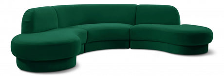 Rosa Green Velvet 3pc. Sectional from Meridian - Luna Furniture