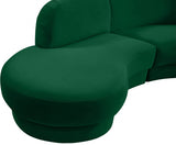 Rosa Green Velvet 3pc. Sectional from Meridian - Luna Furniture