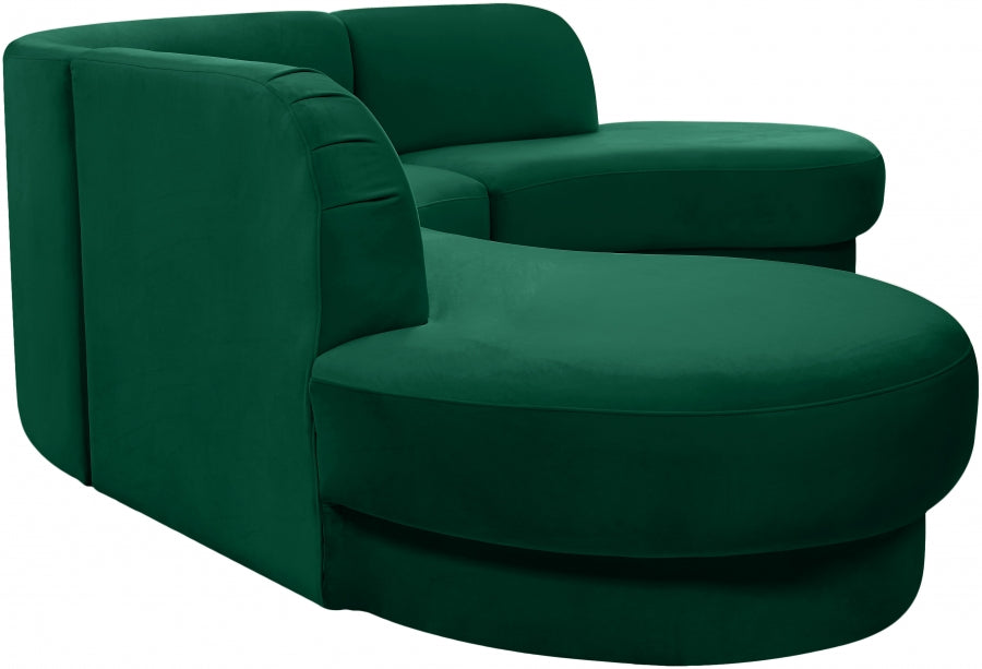 Rosa Green Velvet 3pc. Sectional from Meridian - Luna Furniture