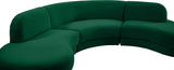 Rosa Green Velvet 3pc. Sectional from Meridian - Luna Furniture