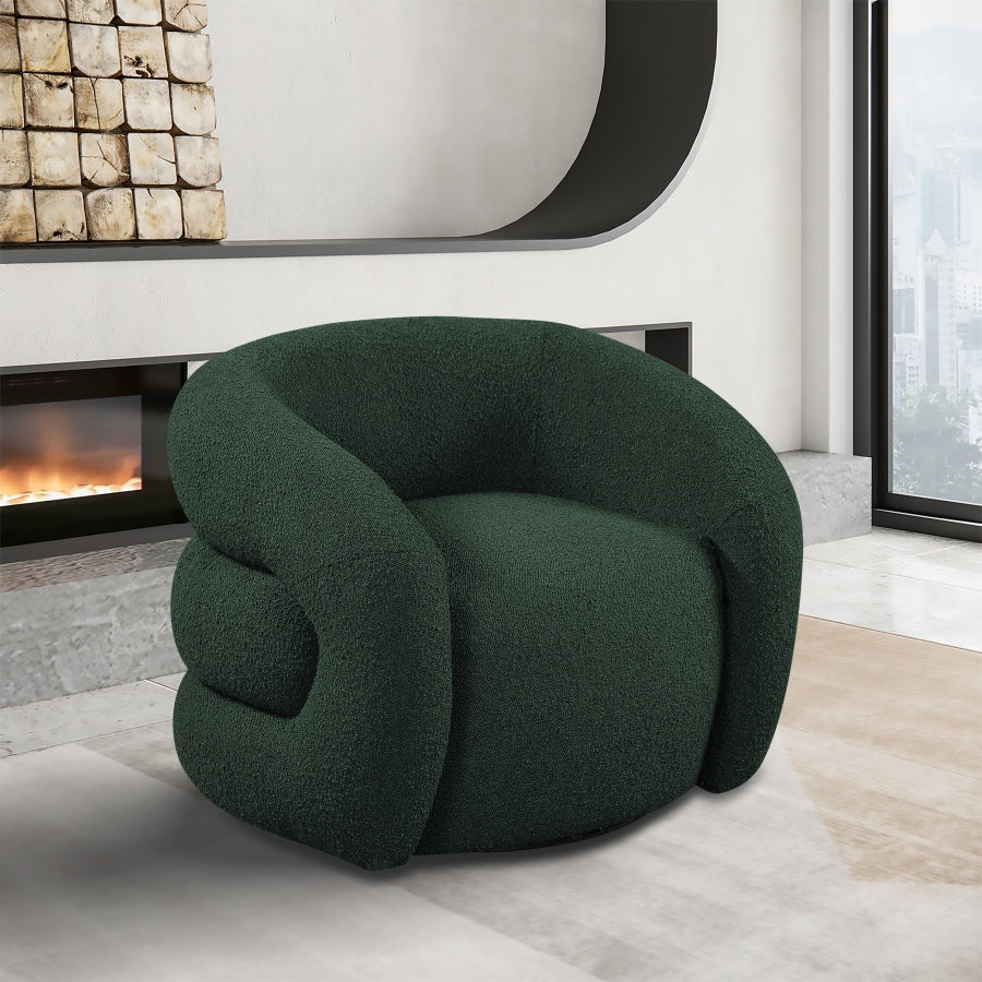 Green Roxbury Boucle Fabric Dining Chair / Accent Chair from Meridian - Luna Furniture