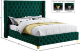 Savan Green Velvet King Bed from Meridian - Luna Furniture