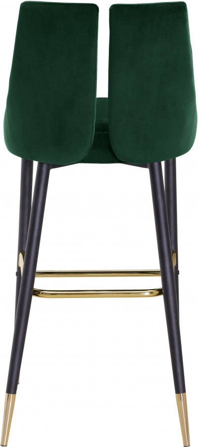 Sleek Green Bar Stool, Set of 2 from Meridian - Luna Furniture