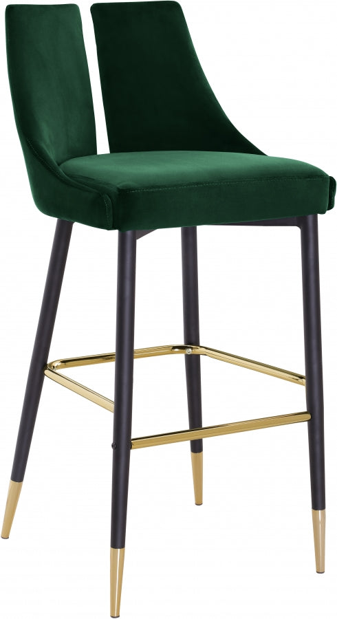 Sleek Green Bar Stool, Set of 2 from Meridian - Luna Furniture