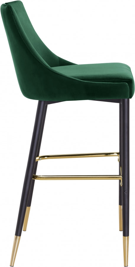 Sleek Green Bar Stool, Set of 2 from Meridian - Luna Furniture