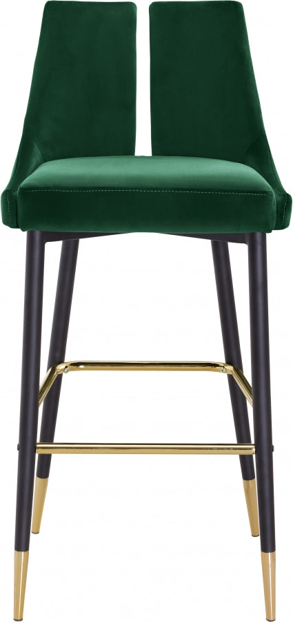 Sleek Green Bar Stool, Set of 2 from Meridian - Luna Furniture