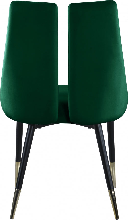 Sleek Green Velvet Dining Chair from Meridian - Luna Furniture