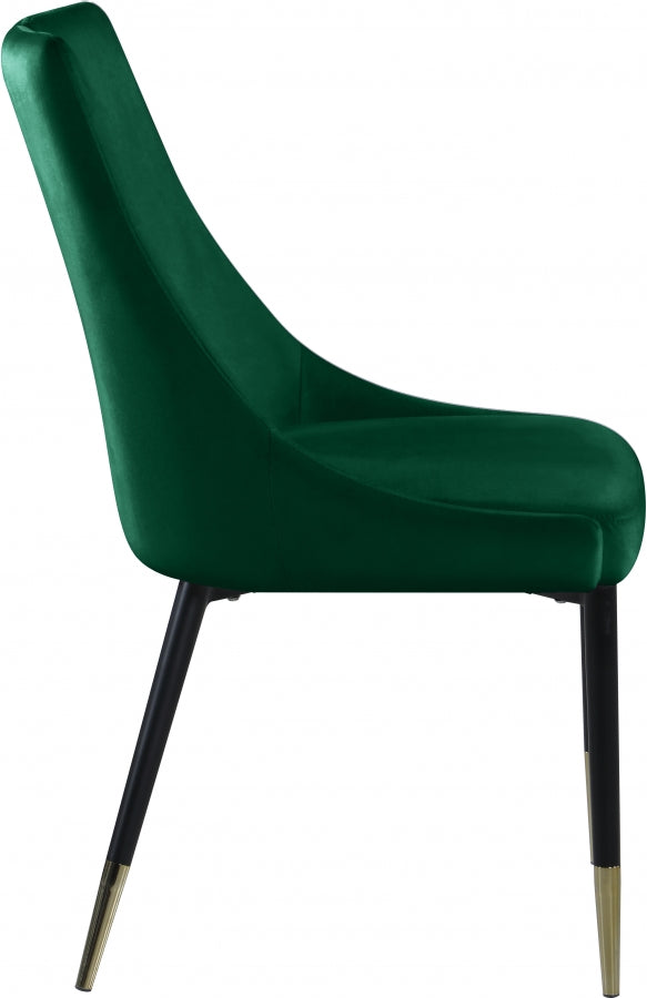 Sleek Green Velvet Dining Chair from Meridian - Luna Furniture