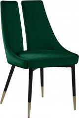 Sleek Green Velvet Dining Chair from Meridian - Luna Furniture