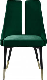 Sleek Green Velvet Dining Chair from Meridian - Luna Furniture