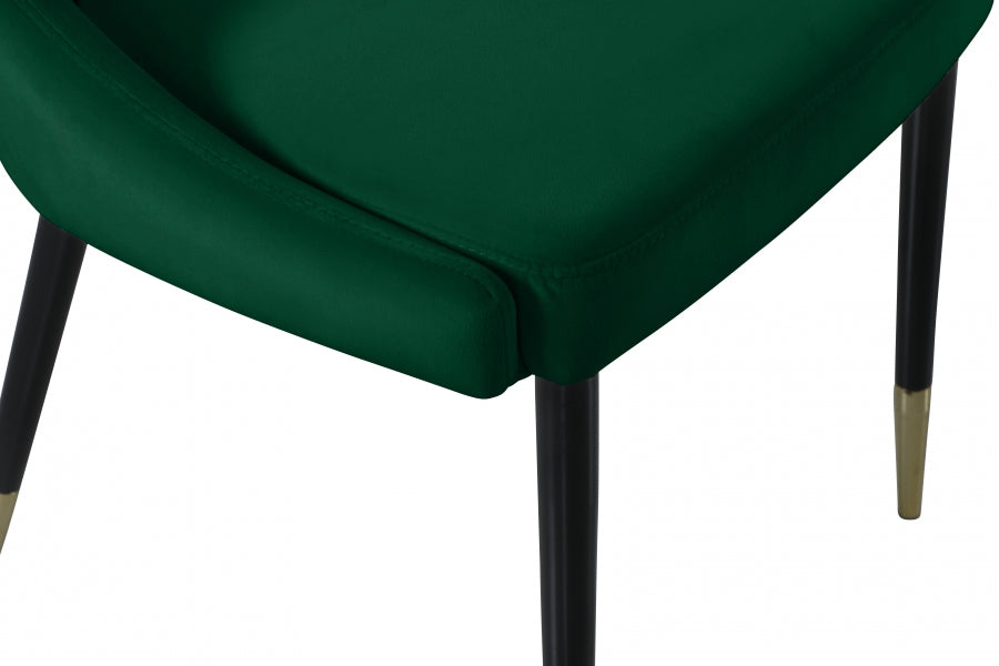 Sleek Green Velvet Dining Chair from Meridian - Luna Furniture