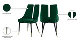 Sleek Green Velvet Dining Chair from Meridian - Luna Furniture