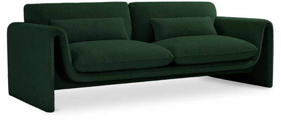 Green Stylus Boucle Fabric Sofa from Meridian - Luna Furniture