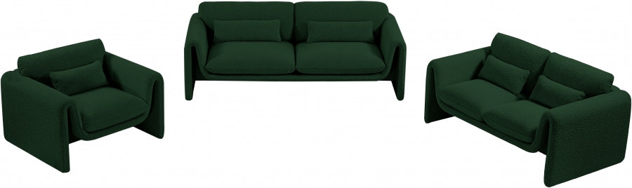 Green Stylus Boucle Fabric Sofa from Meridian - Luna Furniture