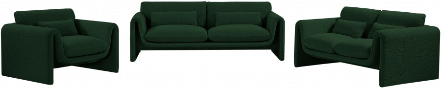 Green Stylus Boucle Fabric Sofa from Meridian - Luna Furniture