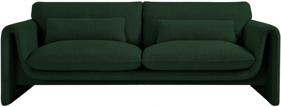 Green Stylus Boucle Fabric Sofa from Meridian - Luna Furniture