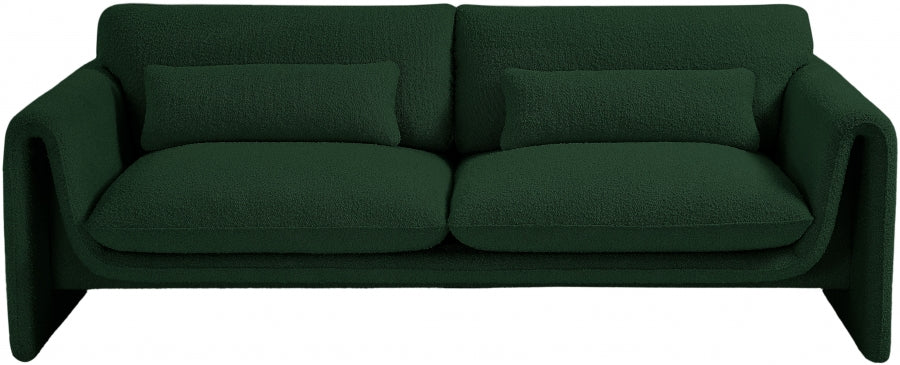 Green Stylus Boucle Fabric Sofa from Meridian - Luna Furniture