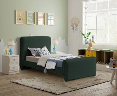 Green Stylus Boucle Fabric Twin Bed from Meridian - Luna Furniture